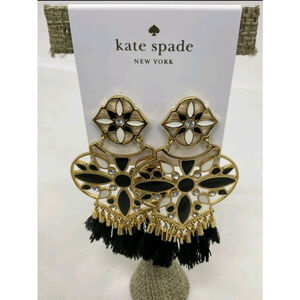NWT Kate Spade New York Black Moroccan Tile Earrings